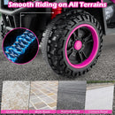 OLAKIDS 12V Kids ATV Quad with 2 Speeds, Spring Suspension, LED Lights, Music & Story Player, Big Tires, 2 Storage Spaces, Ride On Car for Boys Girls Ages 3+