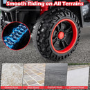 OLAKIDS 12V Kids ATV Quad with 2 Speeds, Spring Suspension, LED Lights, Music & Story Player, Big Tires, 2 Storage Spaces, Ride On Car for Boys Girls Ages 3+