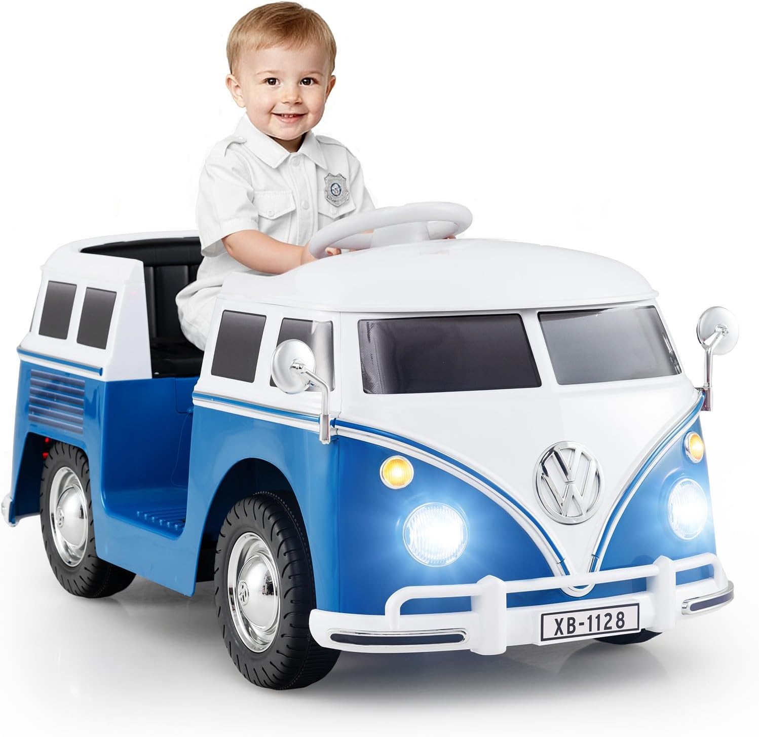OLAKIDS Licensed Volkswagen Ride on Car 12V Kids Electric Vehicle Bus