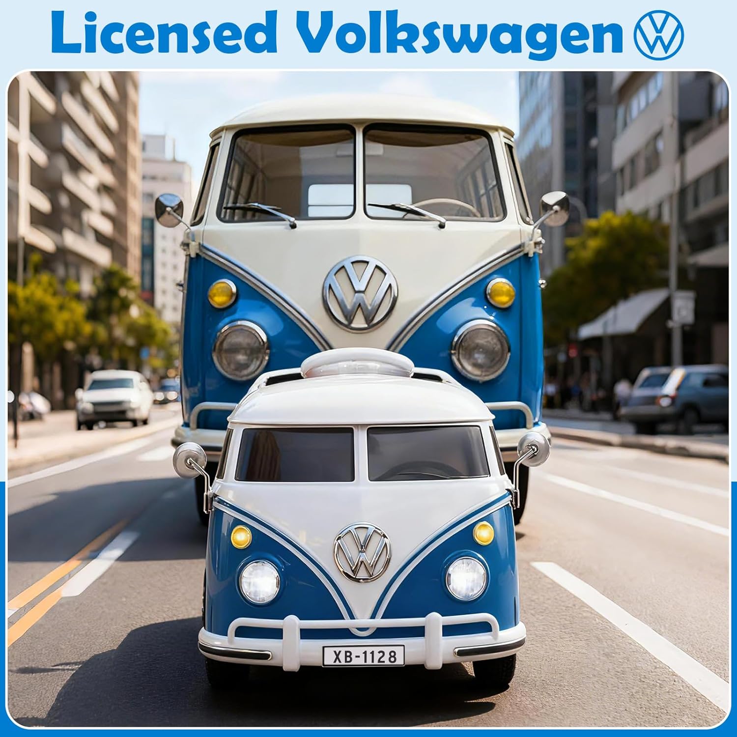 OLAKIDS Licensed Volkswagen Ride on Car 12V Kids Electric Vehicle Bus