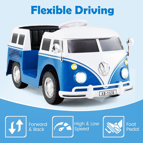 OLAKIDS Licensed Volkswagen Ride on Car 12V Kids Electric Vehicle Bus