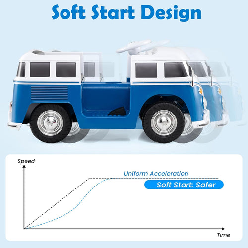 OLAKIDS Licensed Volkswagen Ride on Car 12V Kids Electric Vehicle Bus