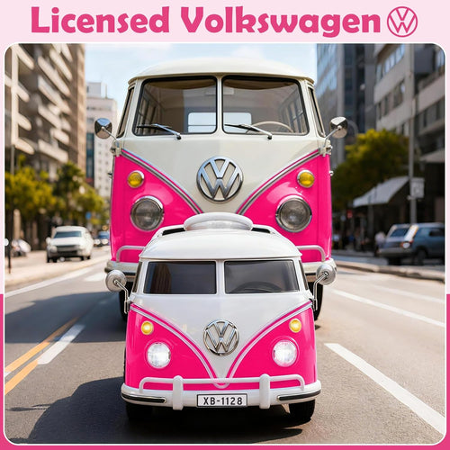 OLAKIDS Licensed Volkswagen Ride on Car 12V Kids Electric Vehicle Bus
