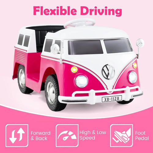 OLAKIDS Licensed Volkswagen Ride on Car 12V Kids Electric Vehicle Bus