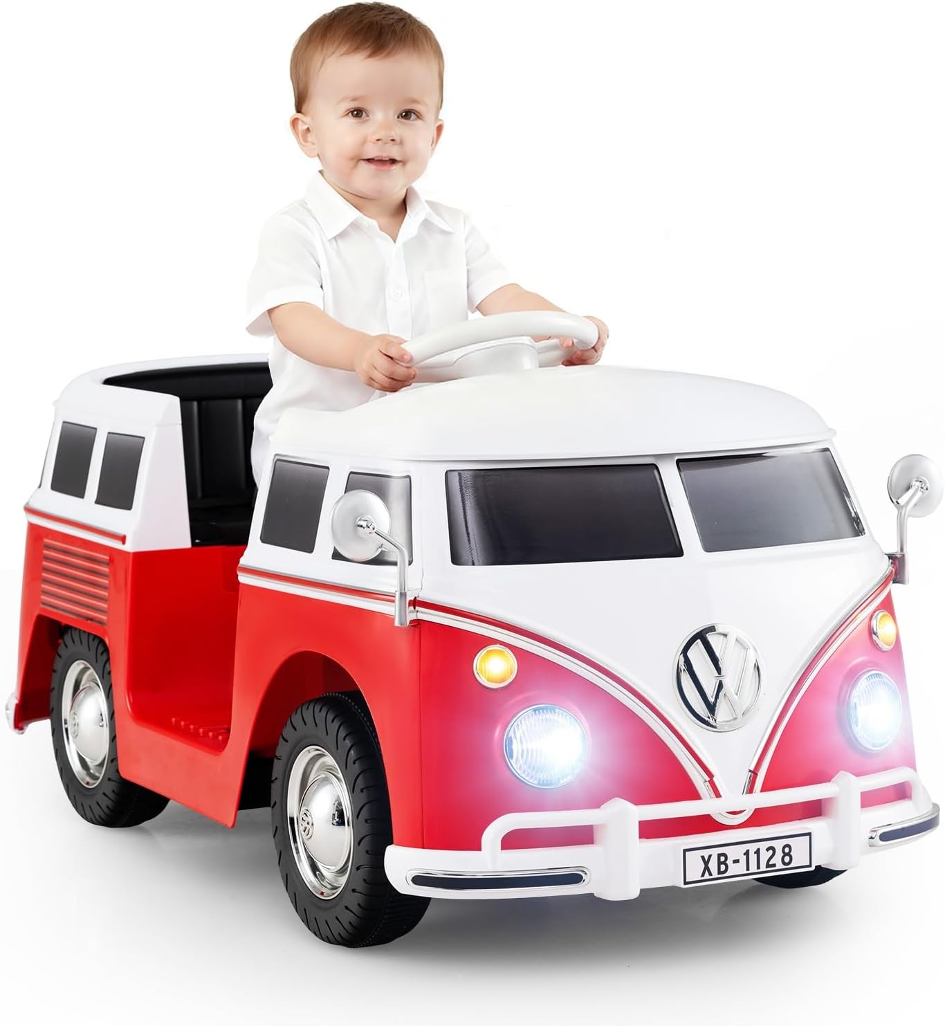 OLAKIDS Licensed Volkswagen Ride on Car 12V Kids Electric Vehicle Bus