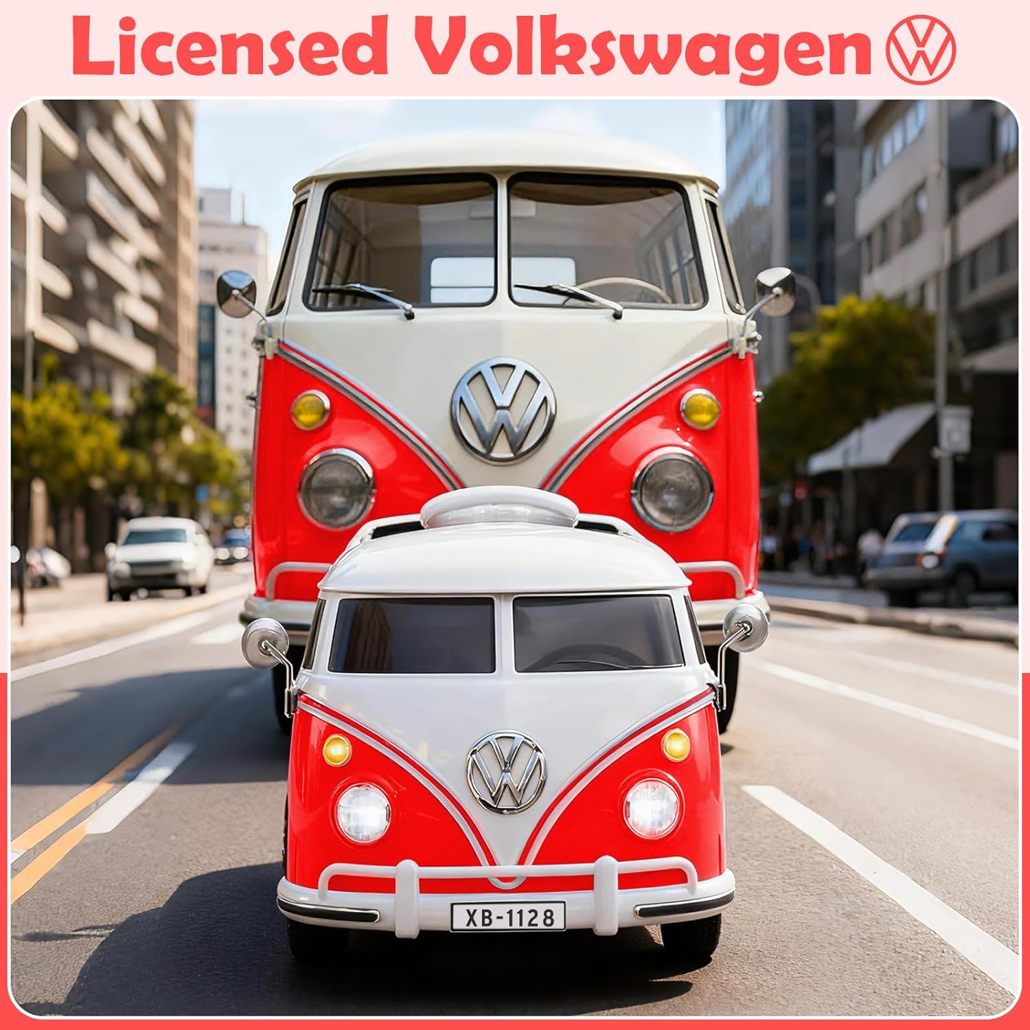 OLAKIDS Licensed Volkswagen Ride on Car 12V Kids Electric Vehicle Bus