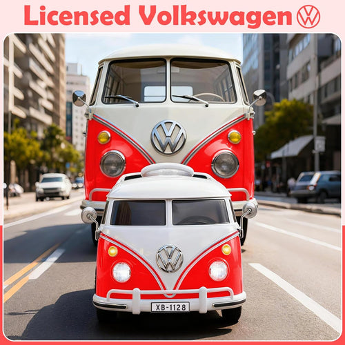 OLAKIDS Licensed Volkswagen Ride on Car 12V Kids Electric Vehicle Bus