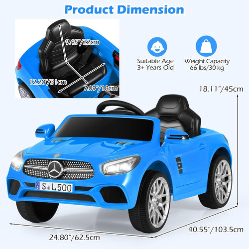 OLAKIDS Licensed Mercedes Benz SL500 12V Kids Ride On Car with Parental Remote, Suspension, Bluetooth & Music