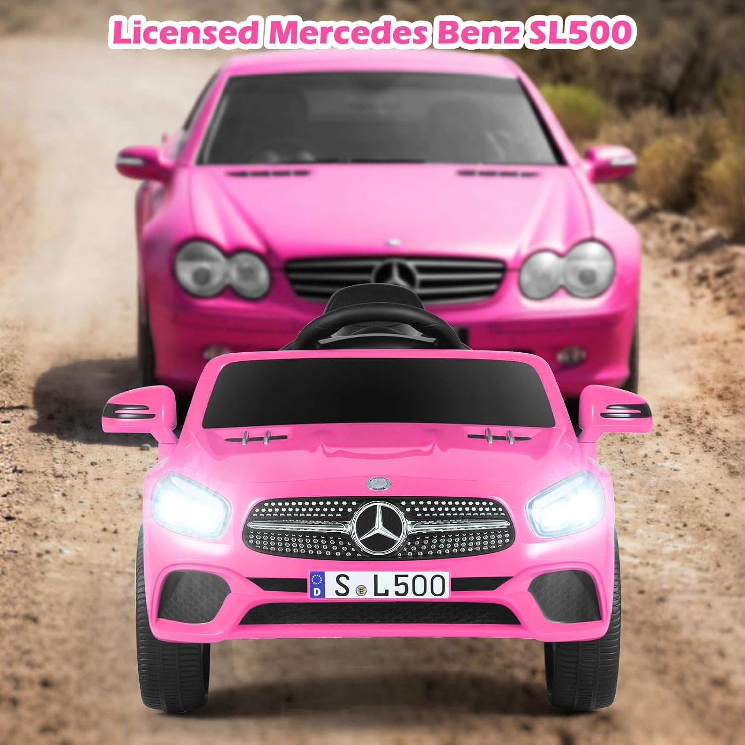 OLAKIDS Licensed Mercedes Benz SL500 12V Kids Ride On Car with Parental Remote, Suspension, Bluetooth & Music