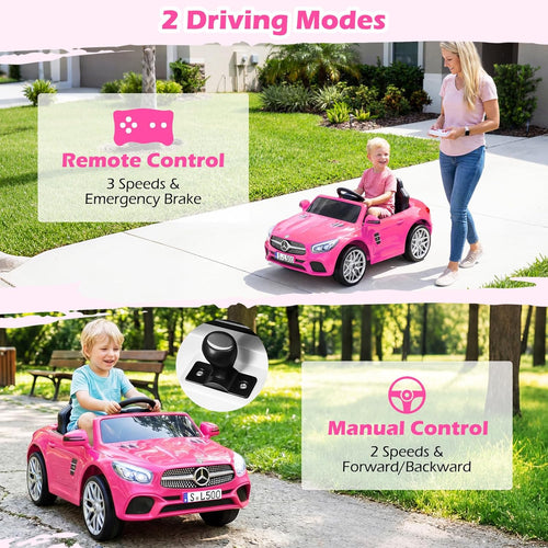 OLAKIDS Licensed Mercedes Benz SL500 12V Kids Ride On Car with Parental Remote, Suspension, Bluetooth & Music