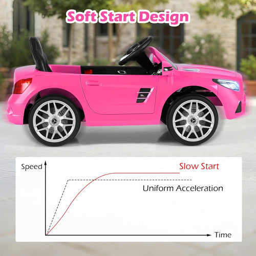 OLAKIDS Licensed Mercedes Benz SL500 12V Kids Ride On Car with Parental Remote, Suspension, Bluetooth & Music