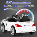 OLAKIDS Licensed Mercedes Benz SL500 12V Kids Ride On Car with Parental Remote, Suspension, Bluetooth & Music