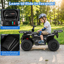 OLAKIDS 24V Kids ATV Quad with 5Mph Max Speed, Spring Suspension, LED Lights, Music & Story Player, Big Tires, 2 Storage Spaces, Ride On Car for Boys Girls Ages 3+