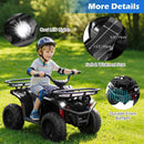 OLAKIDS 24V Kids ATV Quad with 5Mph Max Speed, Spring Suspension, LED Lights, Music & Story Player, Big Tires, 2 Storage Spaces, Ride On Car for Boys Girls Ages 3+