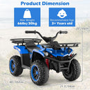OLAKIDS 24V Kids ATV Quad with 5Mph Max Speed, Spring Suspension, LED Lights, Music & Story Player, Big Tires, 2 Storage Spaces, Ride On Car for Boys Girls Ages 3+