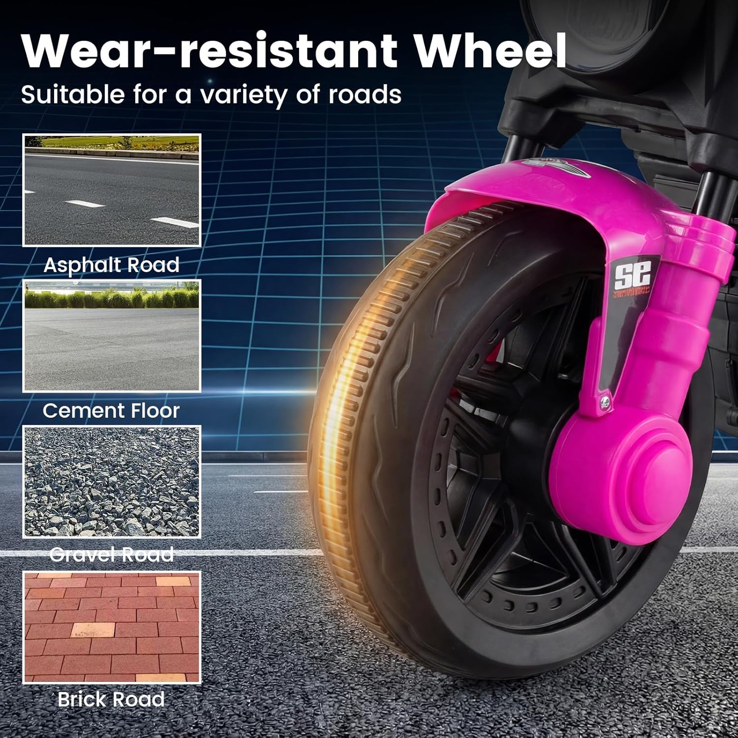 OLAKIDS 6V Kids Motorcycle with Forward & Reverse Switch, Headlight, Horn, Music, Story, USB Port