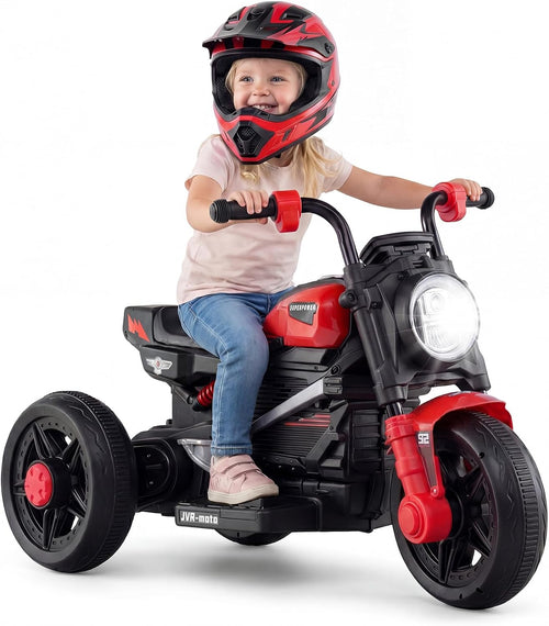 OLAKIDS 6V Kids Motorcycle with Forward & Reverse Switch, Headlight, Horn, Music, Story, USB Port