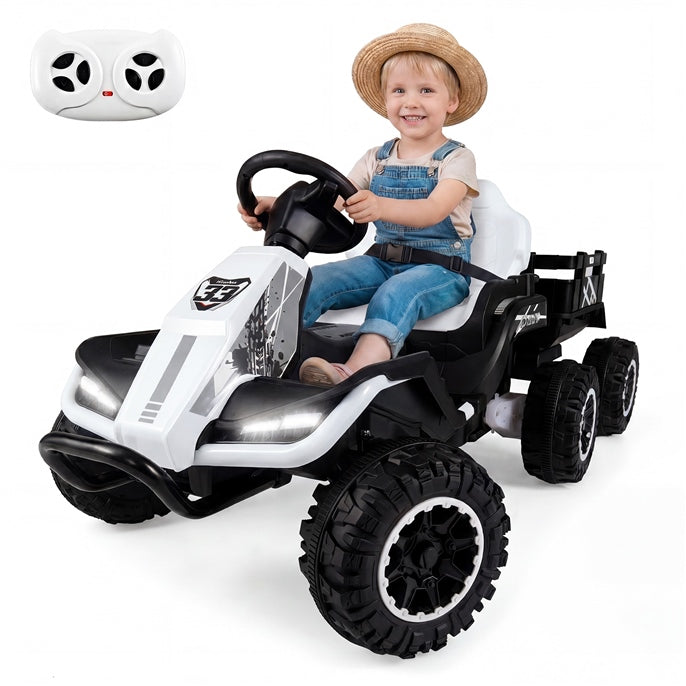 OLAKIDS 24V Ride On Toys for Big Kids with Detachable Trailer