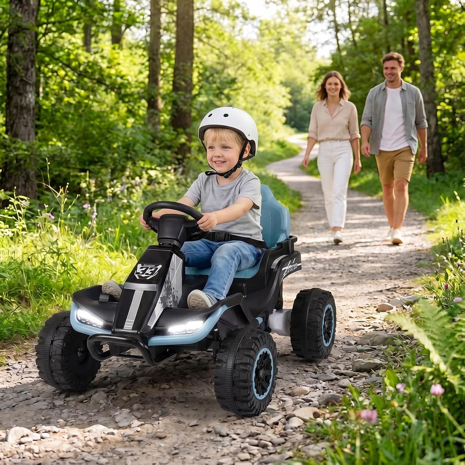 OLAKIDS 24V Ride On Toys for Big Kids Aged 3+ with Detachable Trailer