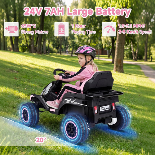 OLAKIDS 24V Ride On Toys for Big Kids Aged 3+ with Detachable Trailer