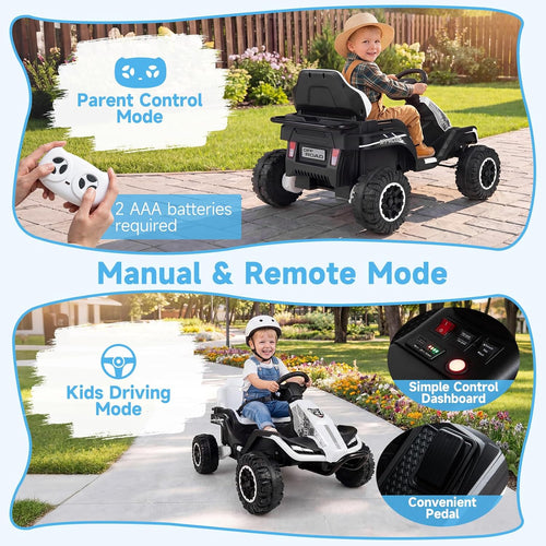 OLAKIDS 24V Ride On Toys for Big Kids Aged 3+ with Detachable Trailer