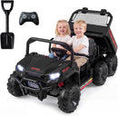 OLAKIDS 24V 2-Seater 4WD Ride On Dump Truck, Remote Control Electric UTV for Big Kids