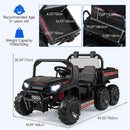 OLAKIDS 24V 2-Seater 4WD Ride On Dump Truck, Remote Control Electric UTV for Big Kids