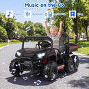 OLAKIDS 24V 2-Seater 4WD Ride On Dump Truck, Remote Control Electric UTV for Big Kids