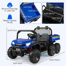 OLAKIDS 24V 2-Seater 4WD Ride On Dump Truck, Remote Control Electric UTV for Big Kids