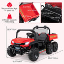OLAKIDS 24V 2-Seater 4WD Ride On Dump Truck, Remote Control Electric UTV for Big Kids