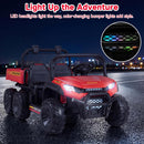 OLAKIDS 24V 2-Seater 4WD Ride On Dump Truck, Remote Control Electric UTV for Big Kids
