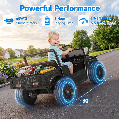 OLAKIDS 12V Licensed Kids Electric Ride On Truck with Dump Bed, Remote Control, Bluetooth Music Lights for Ages 3+