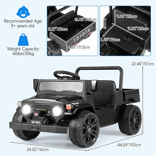 OLAKIDS 12V Licensed Kids Electric Ride On Truck with Dump Bed, Remote Control, Bluetooth Music Lights for Ages 3+