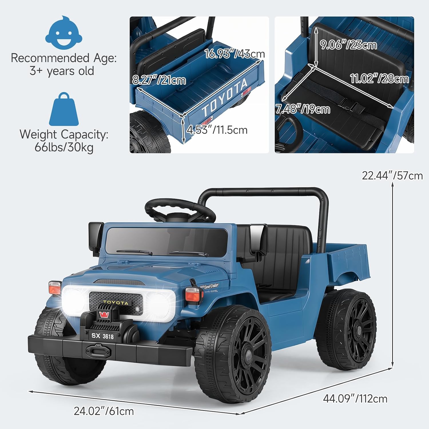 OLAKIDS 12V Licensed Kids Electric Ride On Truck with Dump Bed, Remote Control, Bluetooth Music Lights for Ages 3+