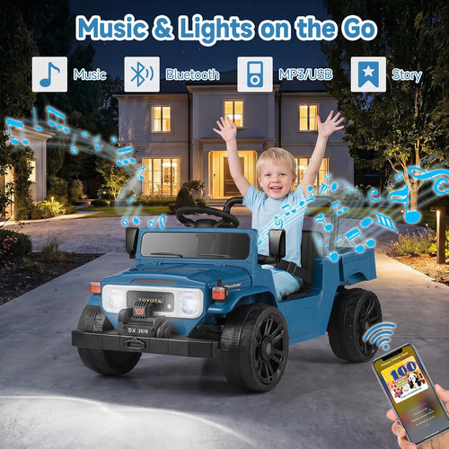 OLAKIDS 12V Licensed Kids Electric Ride On Truck with Dump Bed, Remote Control, Bluetooth Music Lights for Ages 3+