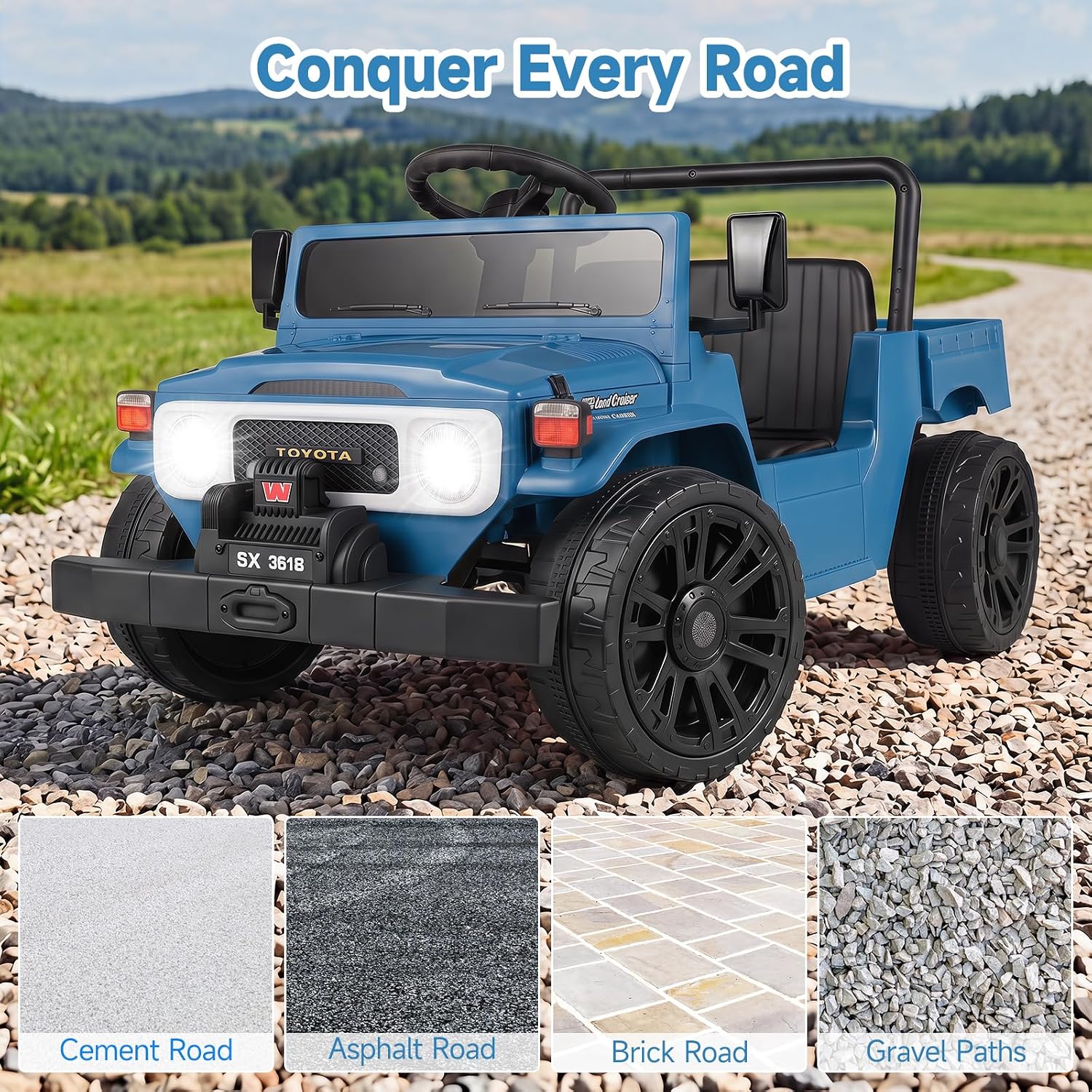 OLAKIDS 12V Licensed Kids Electric Ride On Truck with Dump Bed, Remote Control, Bluetooth Music Lights for Ages 3+