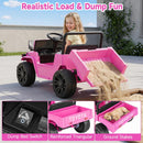 OLAKIDS 12V Licensed Kids Electric Ride On Truck with Dump Bed, Remote Control, Bluetooth Music Lights for Ages 3+
