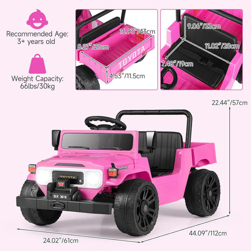 OLAKIDS 12V Licensed Kids Electric Ride On Truck with Dump Bed, Remote Control, Bluetooth Music Lights for Ages 3+