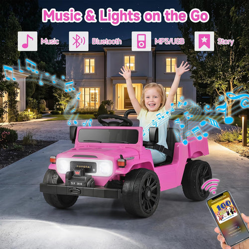 OLAKIDS 12V Licensed Kids Electric Ride On Truck with Dump Bed, Remote Control, Bluetooth Music Lights for Ages 3+