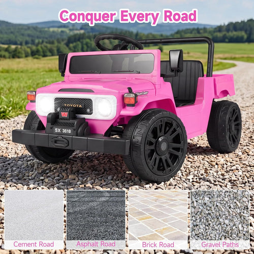 OLAKIDS 12V Licensed Kids Electric Ride On Truck with Dump Bed, Remote Control, Bluetooth Music Lights for Ages 3+
