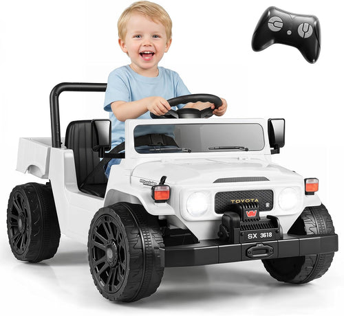 OLAKIDS 12V Licensed Kids Electric Ride On Truck with Dump Bed, Remote Control, Bluetooth Music Lights for Ages 3+