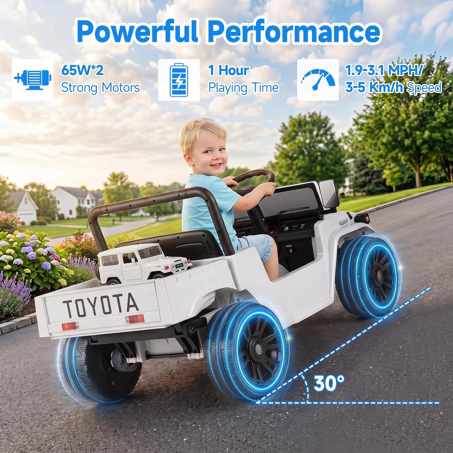OLAKIDS 12V Licensed Kids Electric Ride On Truck with Dump Bed, Remote Control, Bluetooth Music Lights for Ages 3+