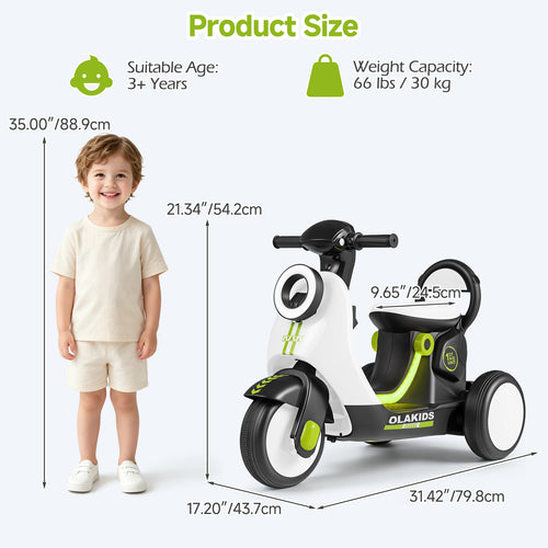 OLAKIDS 6V Electric Motorcycle for Kids