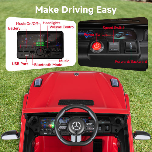 OLAKIDS 12V Licensed Mercedes-Benz G580 Electric Car for Kids 3+ Y
