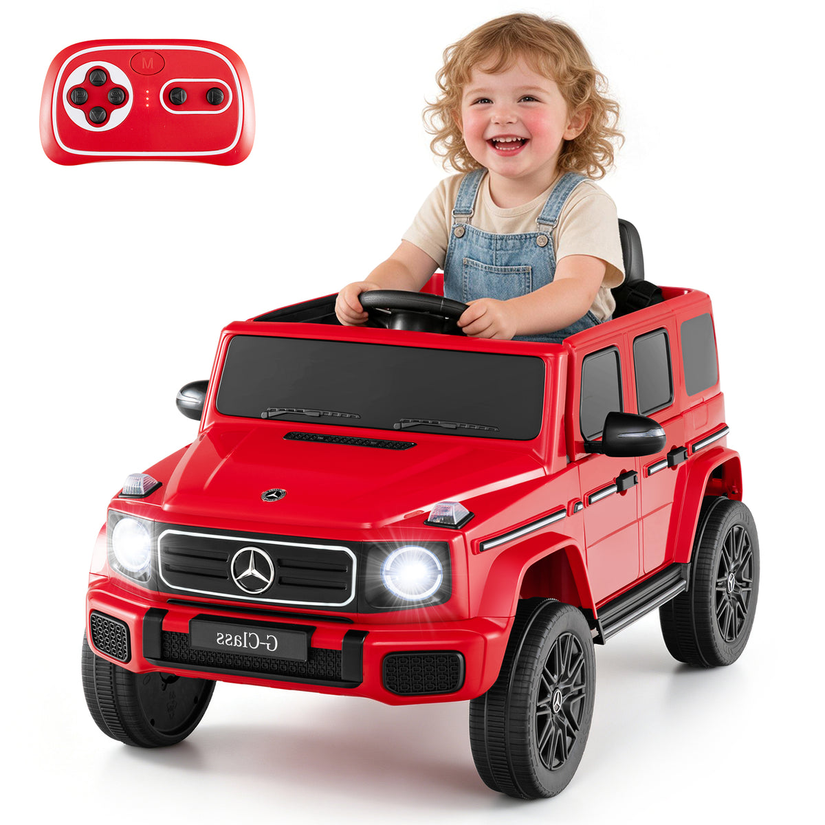 OLAKIDS 12V Licensed Mercedes-Benz G580 Electric Car for Kids 3+ Y