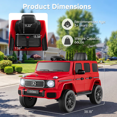 OLAKIDS 12V Licensed Mercedes-Benz G580 Electric Car for Kids 3+ Y