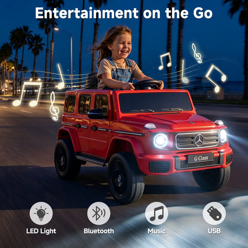 OLAKIDS 12V Licensed Mercedes-Benz G580 Electric Car for Kids 3+ Y