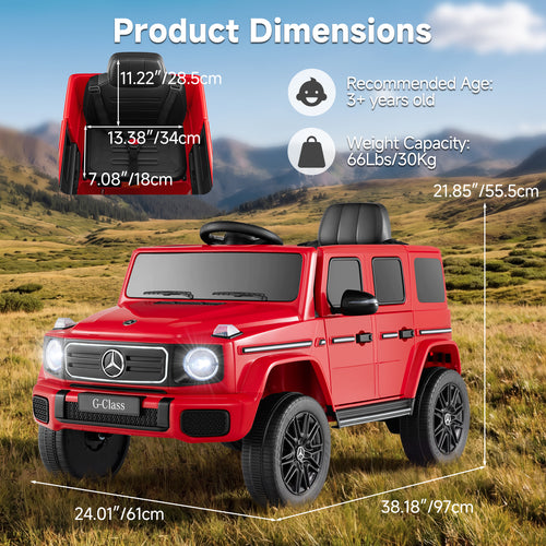 OLAKIDS 24V Licensed Mercedes-Benz G580 Electric Car for Kids 3+ Y