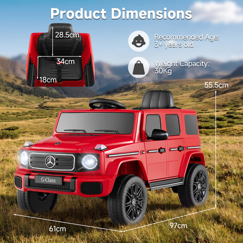 OLAKIDS 24V Licensed Mercedes-Benz G580 Electric Car for Kids 3+ Y