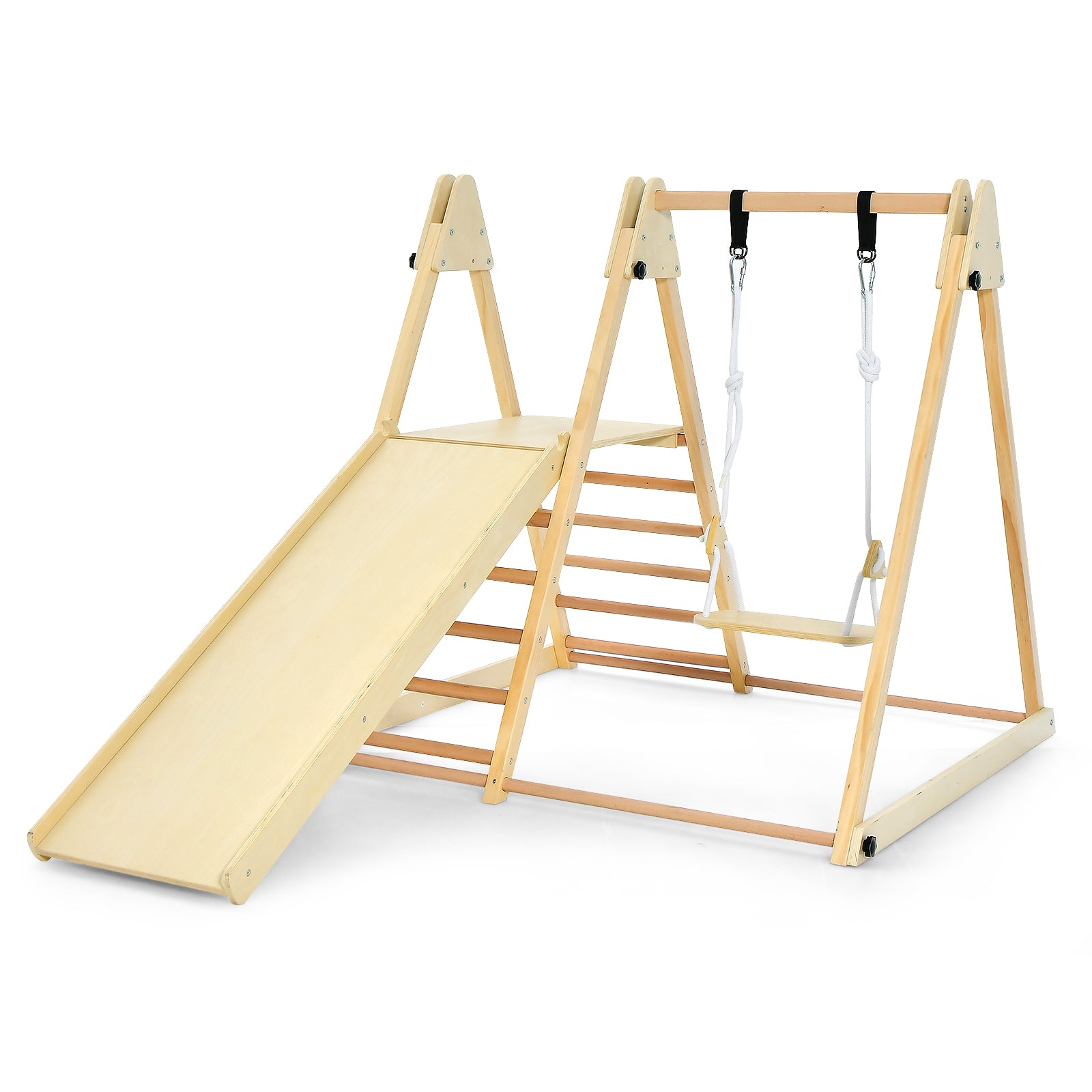 OLAKIDS Indoor Jungle Gym 4 in 1 Foldable Toddler Wooden Montessori Baby Climbing Toys